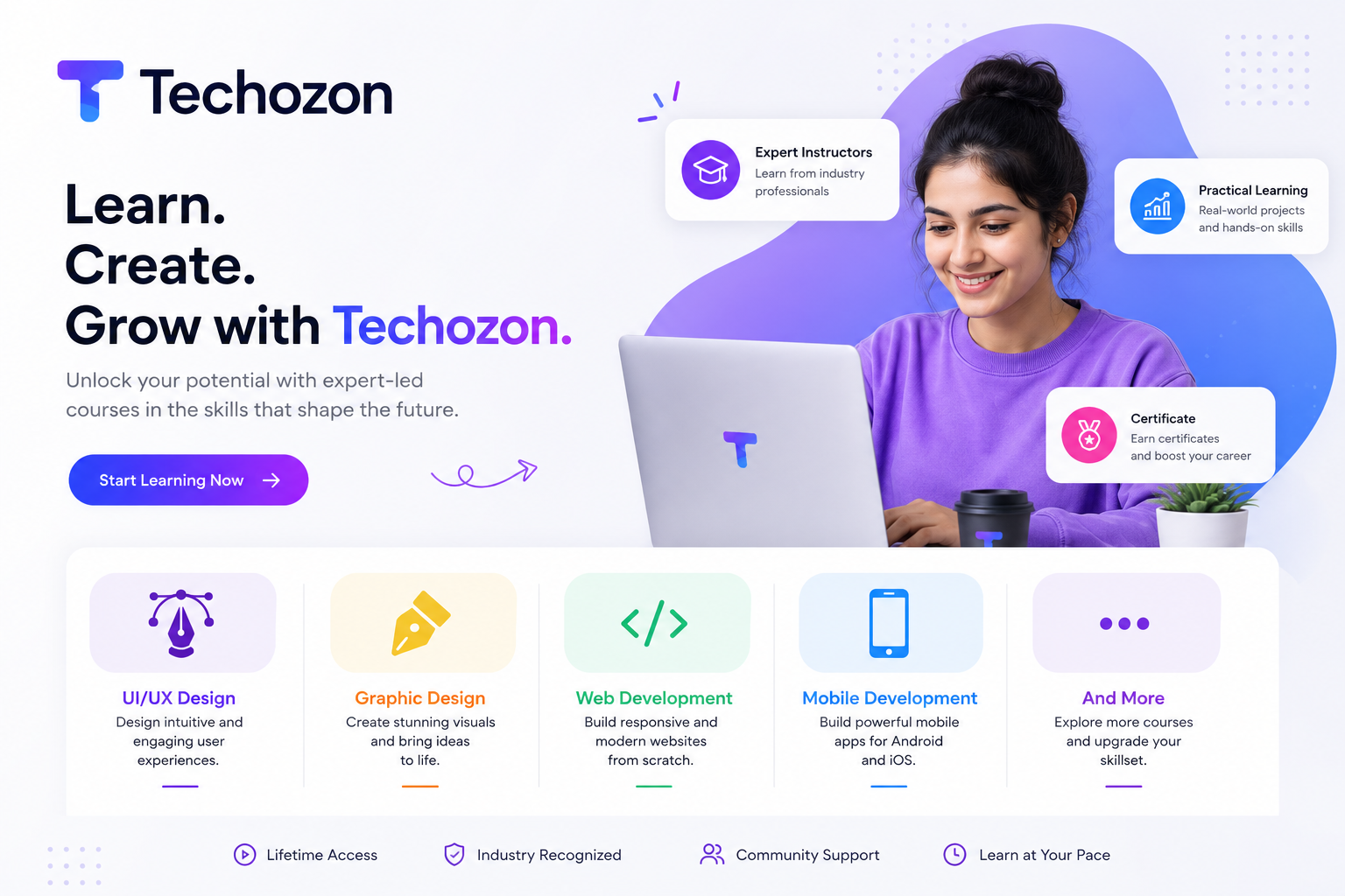 Learn Digital Skills at Techozon: UI/UX, Graphic Design, Web Development & Mobile App Development